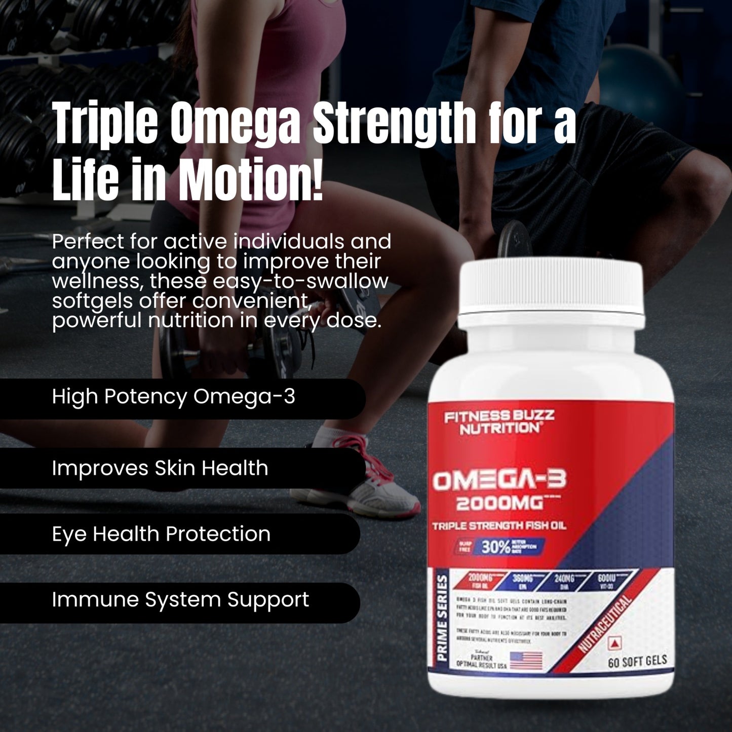 FB Nutrition Omega 3 Softgel Capsules - 60 Softgel Capsules