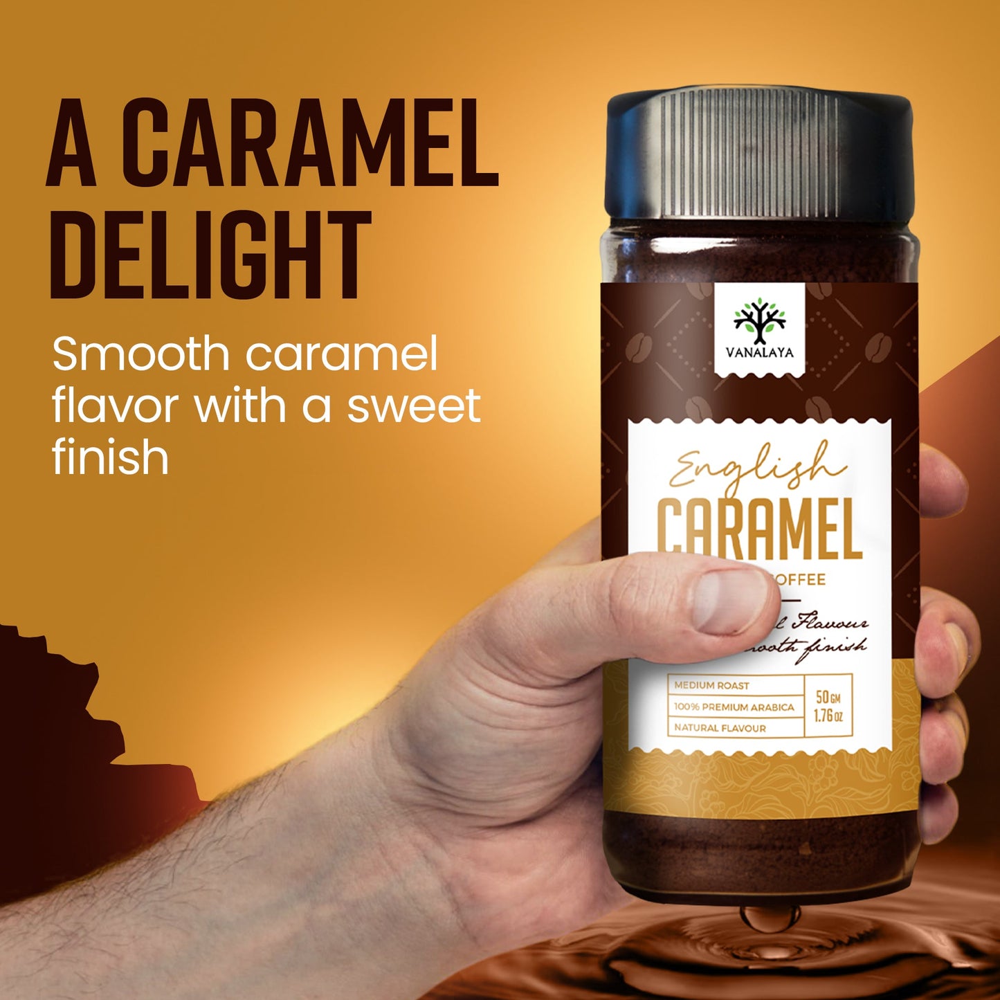 Vanalaya English Caramel Instant Coffee Caramel Flavoured Coffee