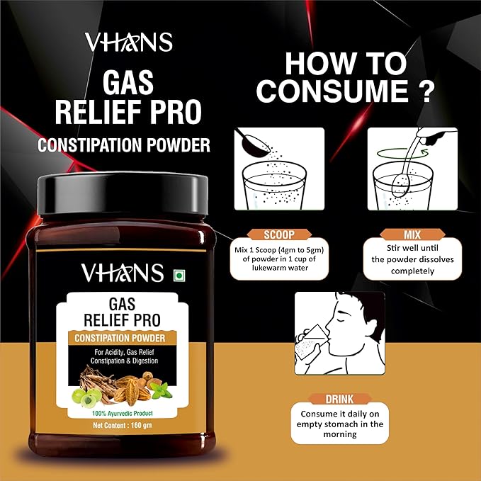 Vhans Ayurvedic Gas Relief and Constipation Powder (160 Grams)