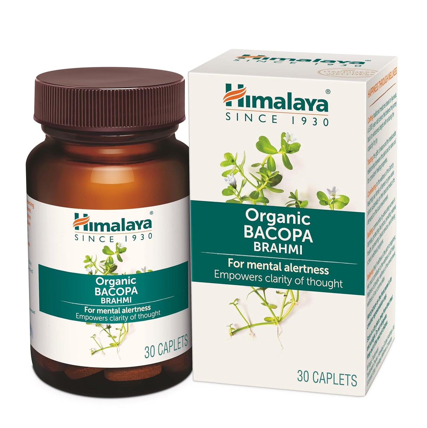 Himalaya Organic Brahmi Caplet | Mind Wellness| Improve Alertness - 30 Caplet