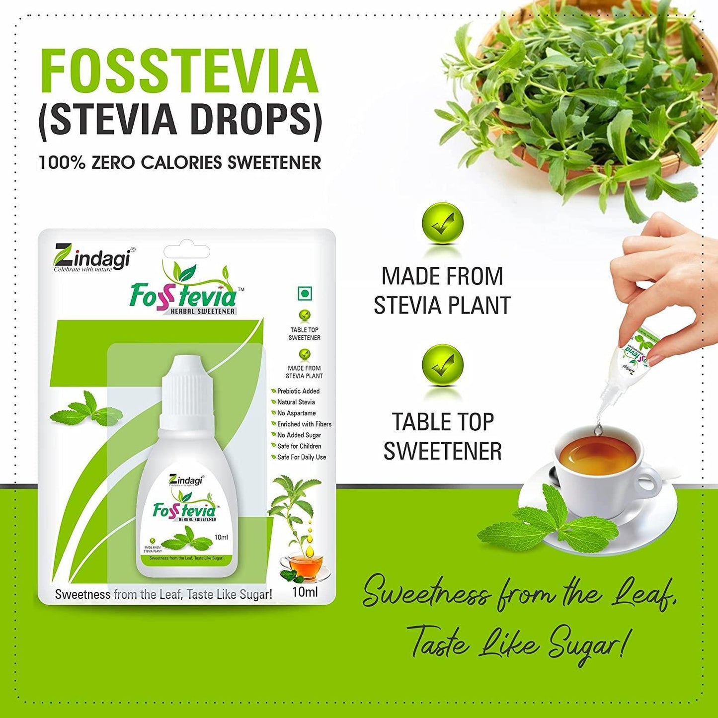 Zindagi Fosstevia Herbal Sweetener Liquid Drops