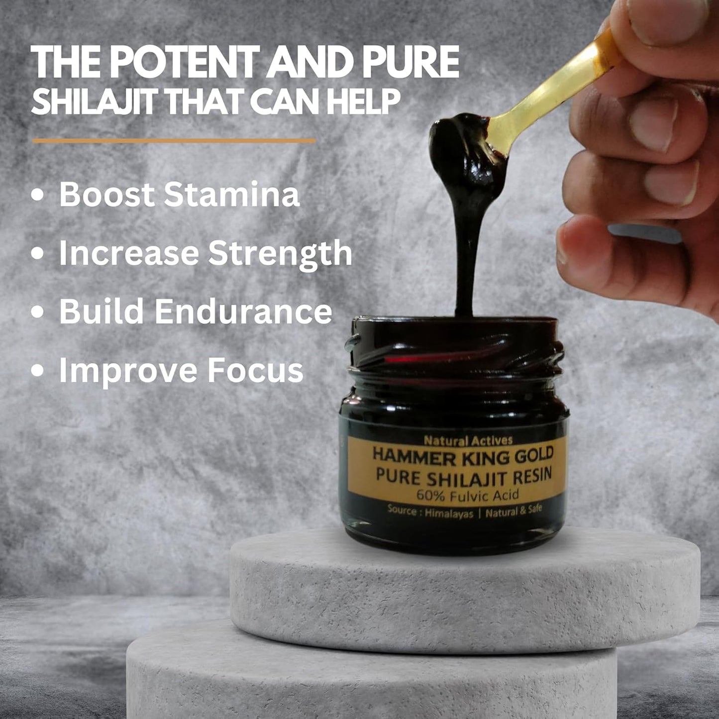 Vigini Hammer King Gold Shilajit Resin - 30gm