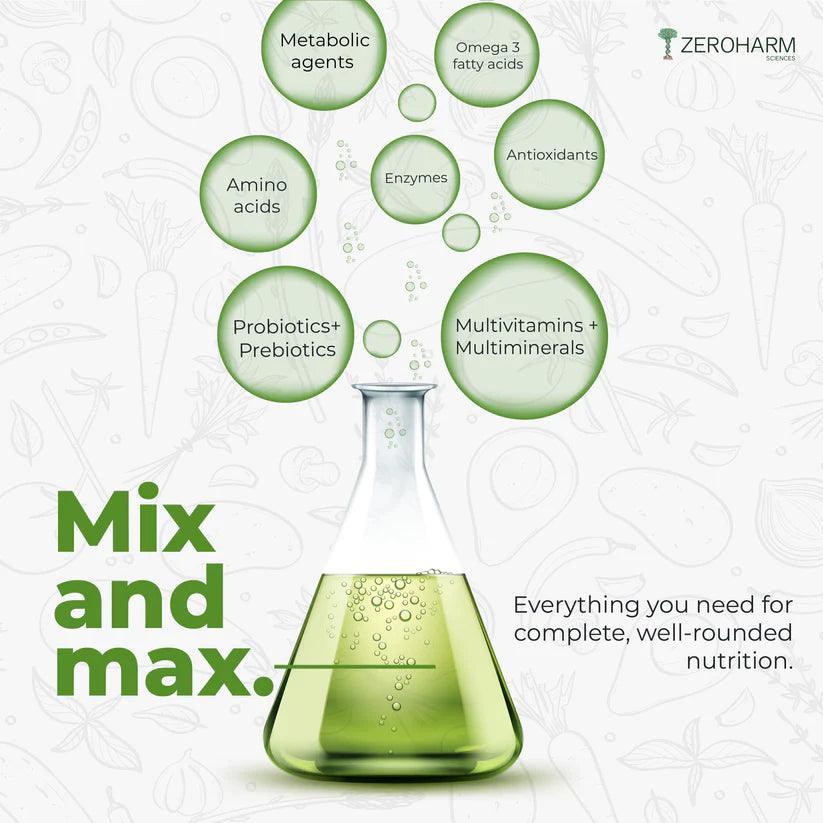 ZEROHARM Multivitamins + Probiotics Capsule With A, B , D & E Vitamins, Prebiotics for Energy, Gut Health, Digestion for Men & Women - 60 Veg Capsule