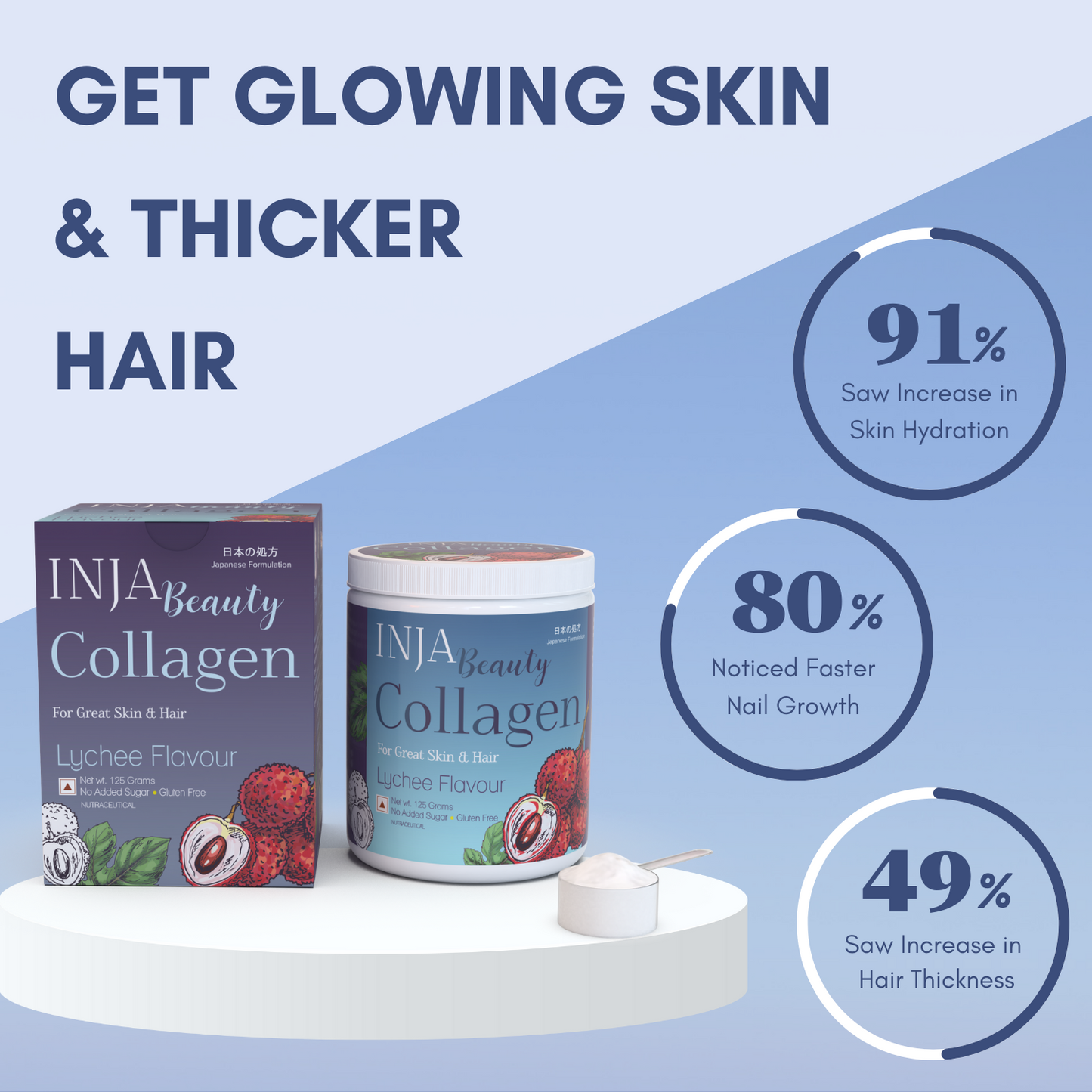 Inja Beauty Collagen Lychee - 125gm Powder