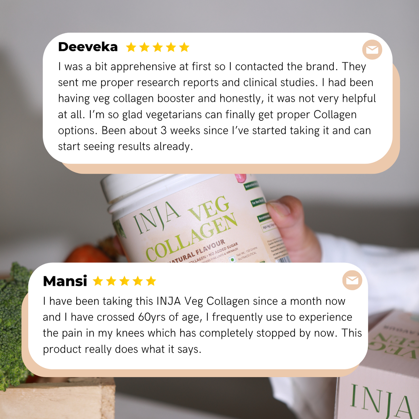 Inja Veg Collagen Powder Natural - 150gm Powder