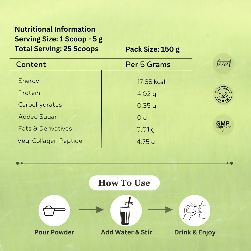 Inja Veg Collagen Powder Green Apple - 150gm Powder