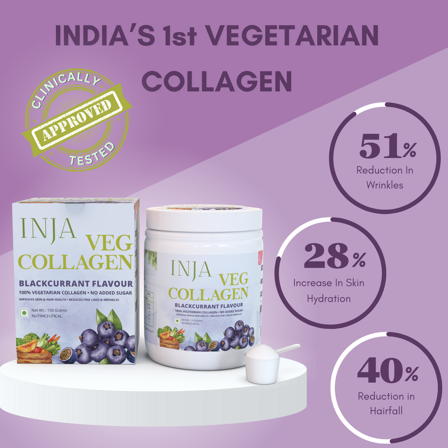 Inja Veg Collagen Powder Black Current - 150gm Powder
