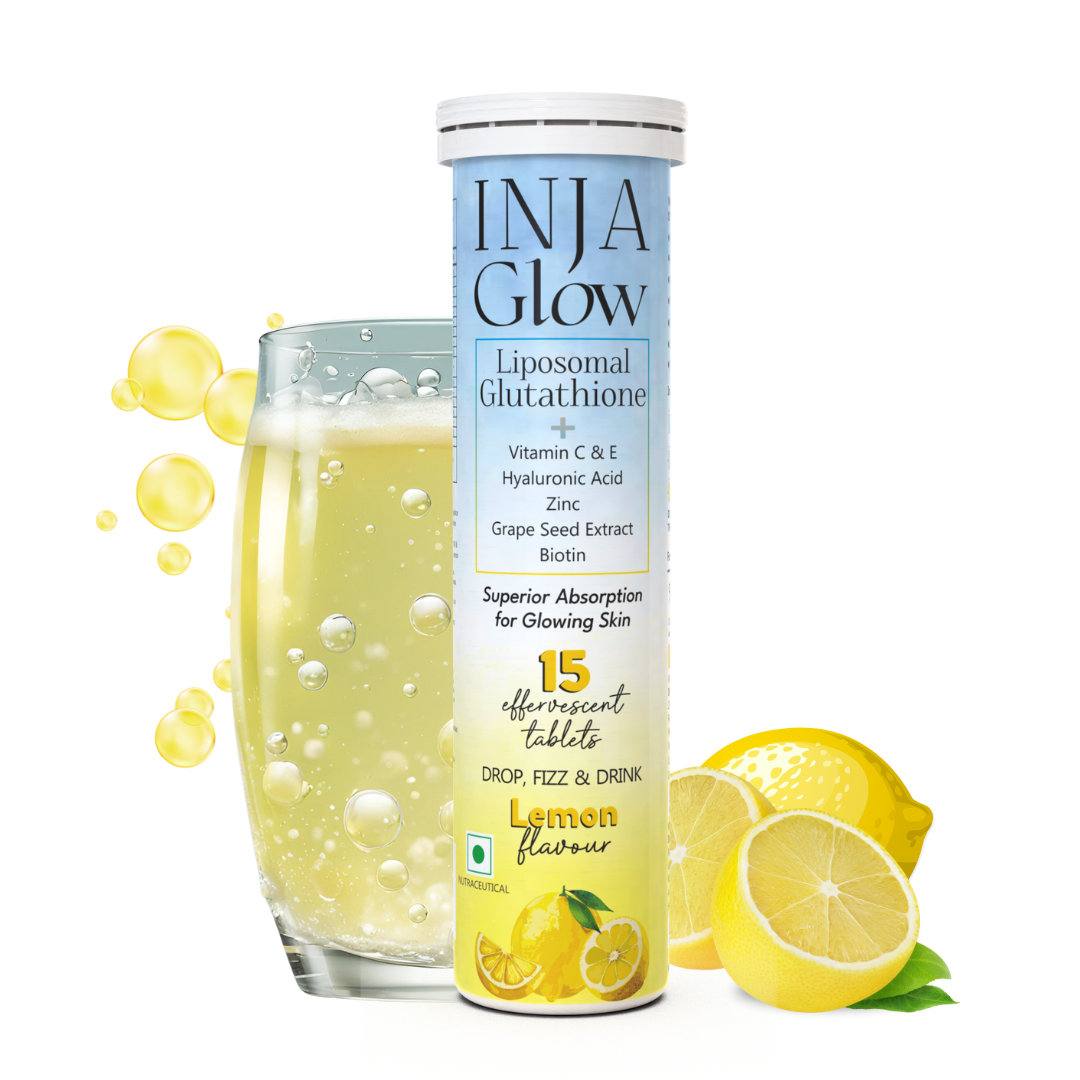 Inja Glow Liposomal Glutathione Drop, Fizz & Drink Effervescent Tablets - Orange