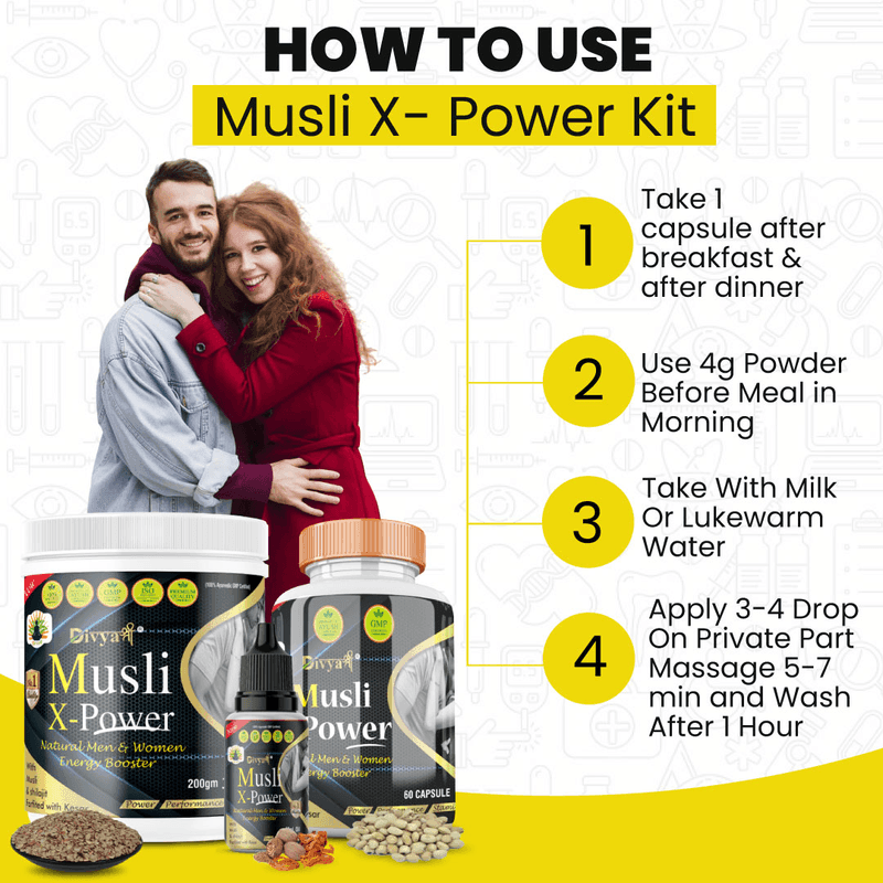 Divya shree Musli X-Power Cap, Oil and Prash Kit for Women & Men