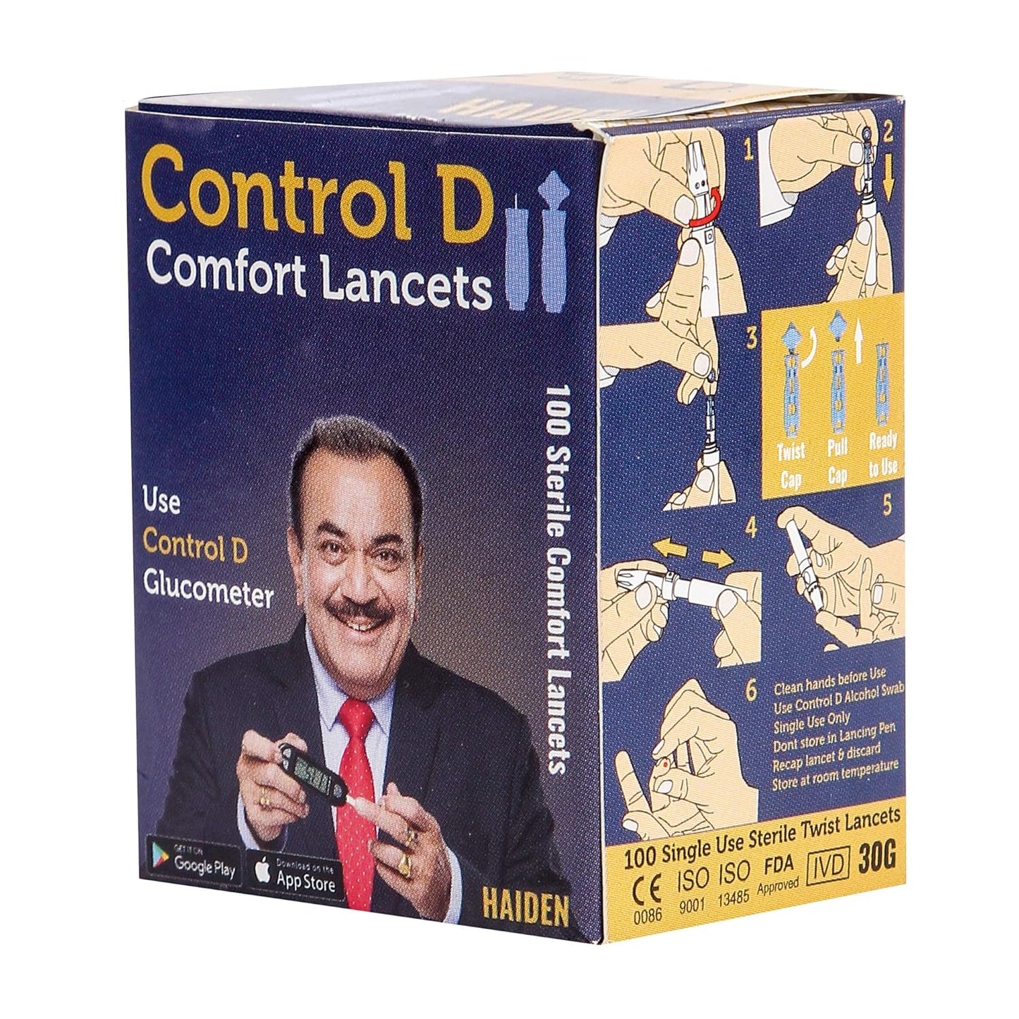 Control D Comfort Lancet (Only Lancets) - 100 Lancets