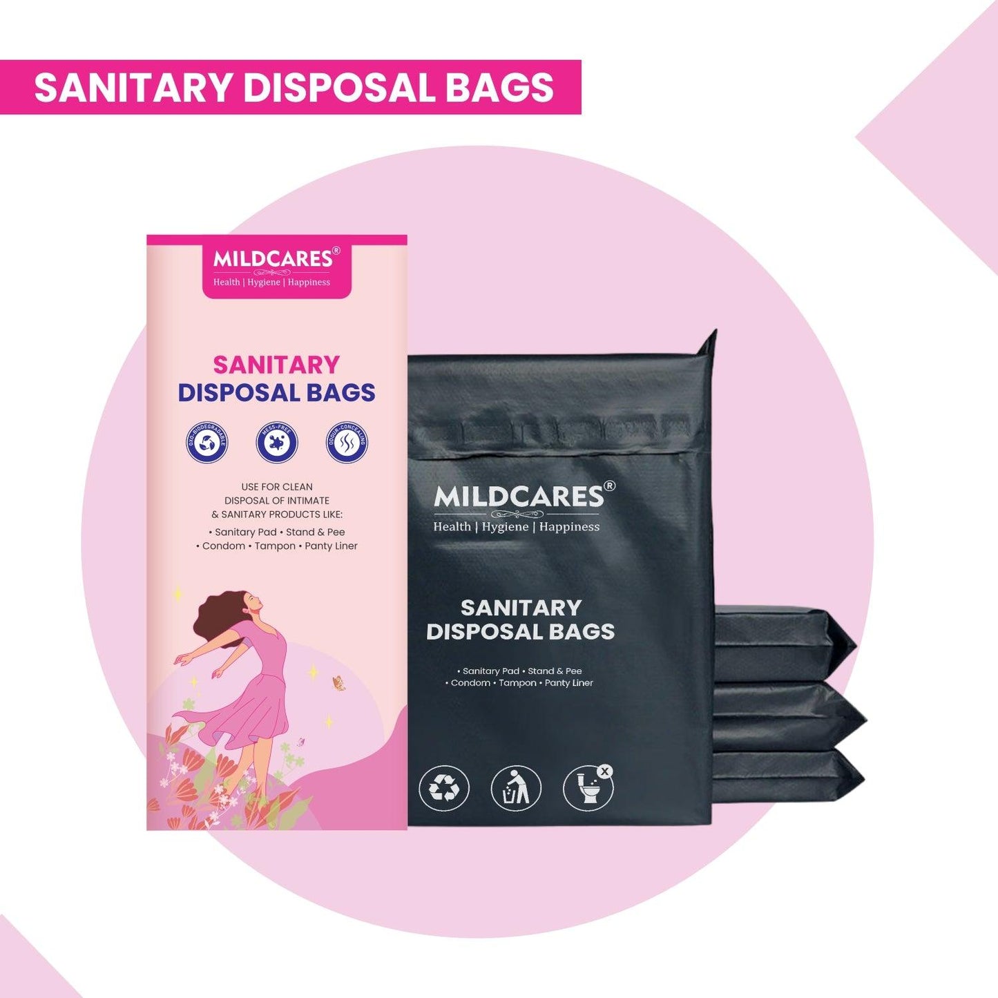 MildCares Sanitary Disposable Bags for Sanitary Pad Disposal
