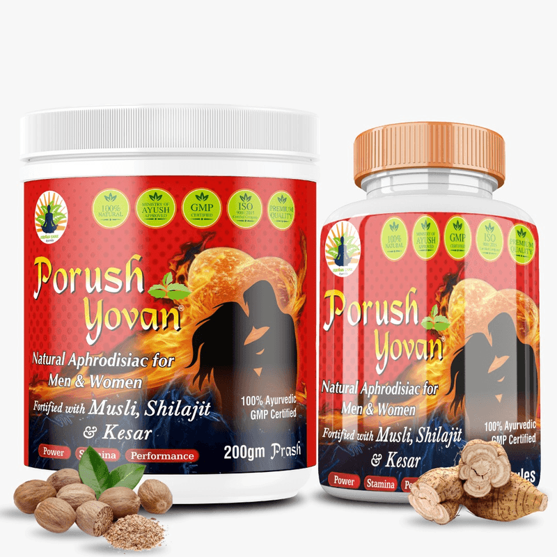 Divya shree Porush Yovan Capsule and Prash Sperm Count Increase Ayurvedic Sexual Health Power Kit for Men