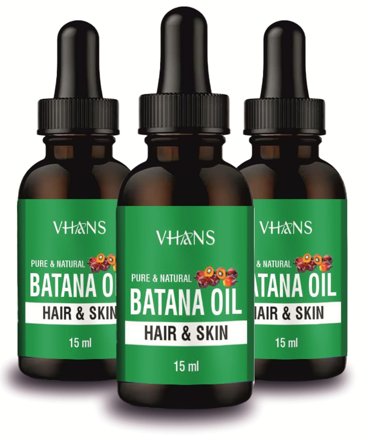 Vhans Pure Batana Oil For Hair Growth Cold Pressed Batana Oil, Hair Loss, Repair, Derived from palm nut oil For Hair & Skin (Pack of 3)