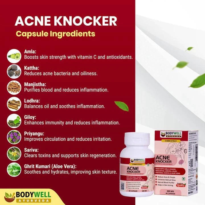 Bodywell Ayurveda Acne Knocker Capsules - 500mg