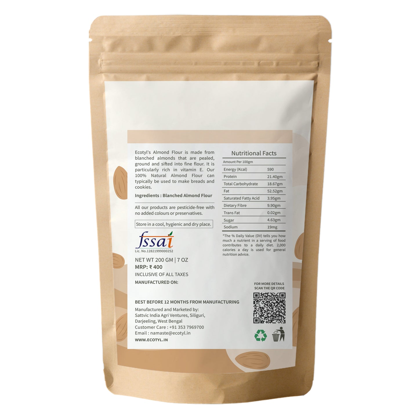 Ecotyl Almond Flour (Blanched) - 200g