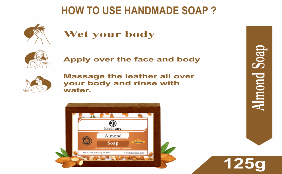 Khadi Care Herbal Almond Soap - 125g
