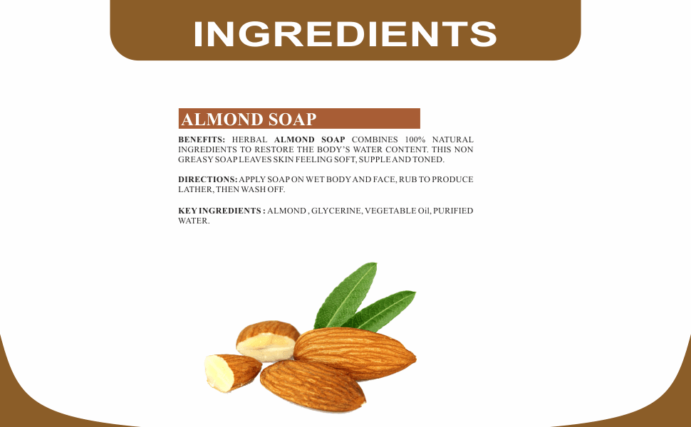 Khadi Care Herbal Almond Soap - 125g