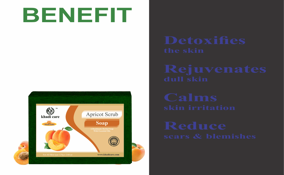 Khadi Care Herbal Apricot Scrub Soap - 125g