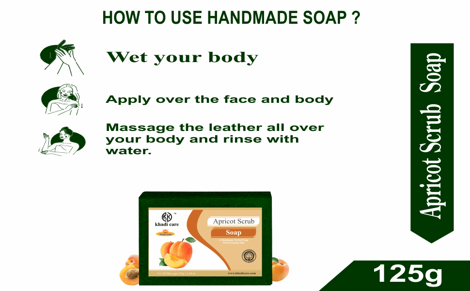 Khadi Care Herbal Apricot Scrub Soap - 125g