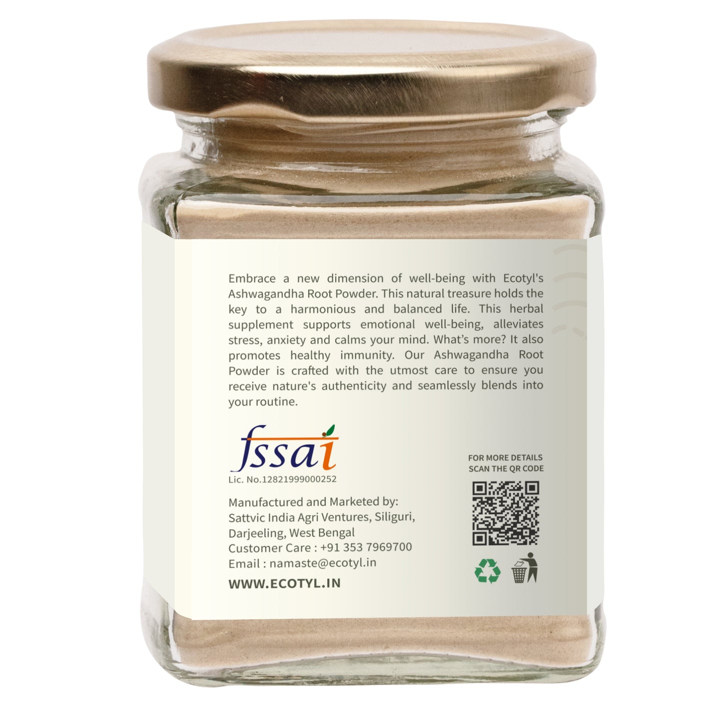 Ecotyl Ashwagandha Root Powder - 100gm