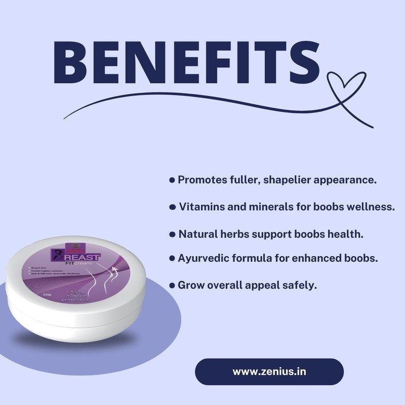 Zenius Breast-Fit cream - Breast Growth Cream for Breast Enlargement and Size Increase - 50gm Cream