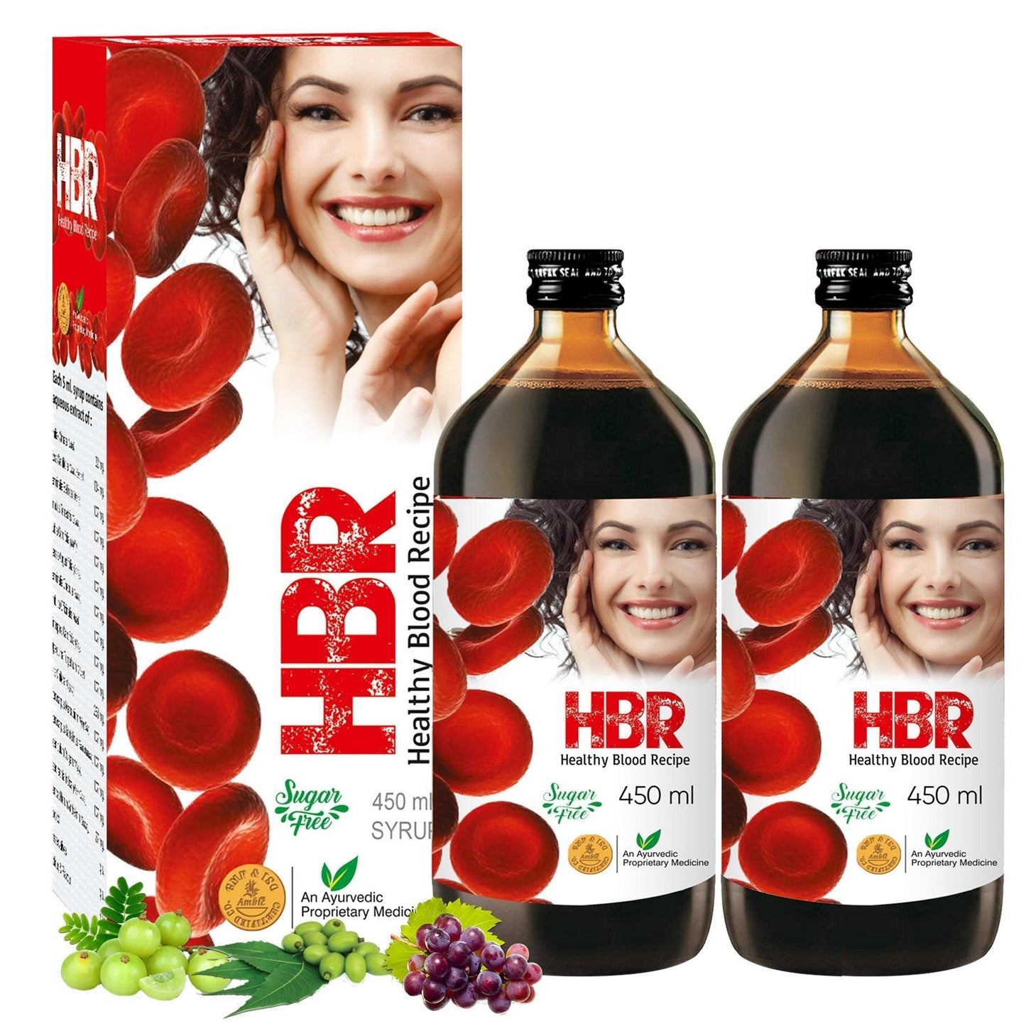 Ambic HBR Sugar Free Tonic for Healthy Skin and Hair (450ml Each)