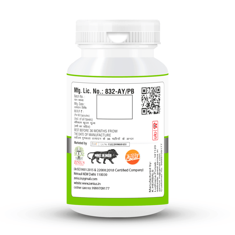 Zenius Amla Tablets - Powerful Vitamin C-Rich for Immune Boost, Skin Health, and Detoxification - 60 Tablets