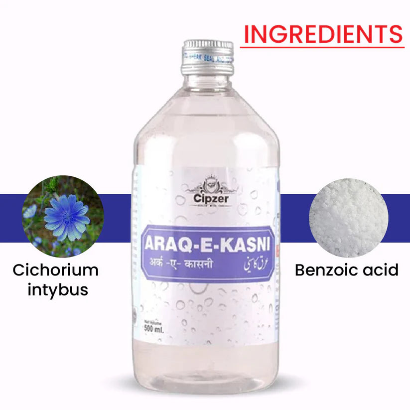 Cipzer Araq-E-Kasni 500ml | Herbal Liver Tonic, Blood Purifier & Natural Digestive Health Support