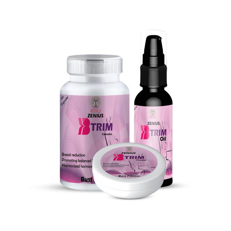 Zenius B Trim Kit - Breast Reduction Medicine, Cream and Capsules for Breast Reduce and Tightening -