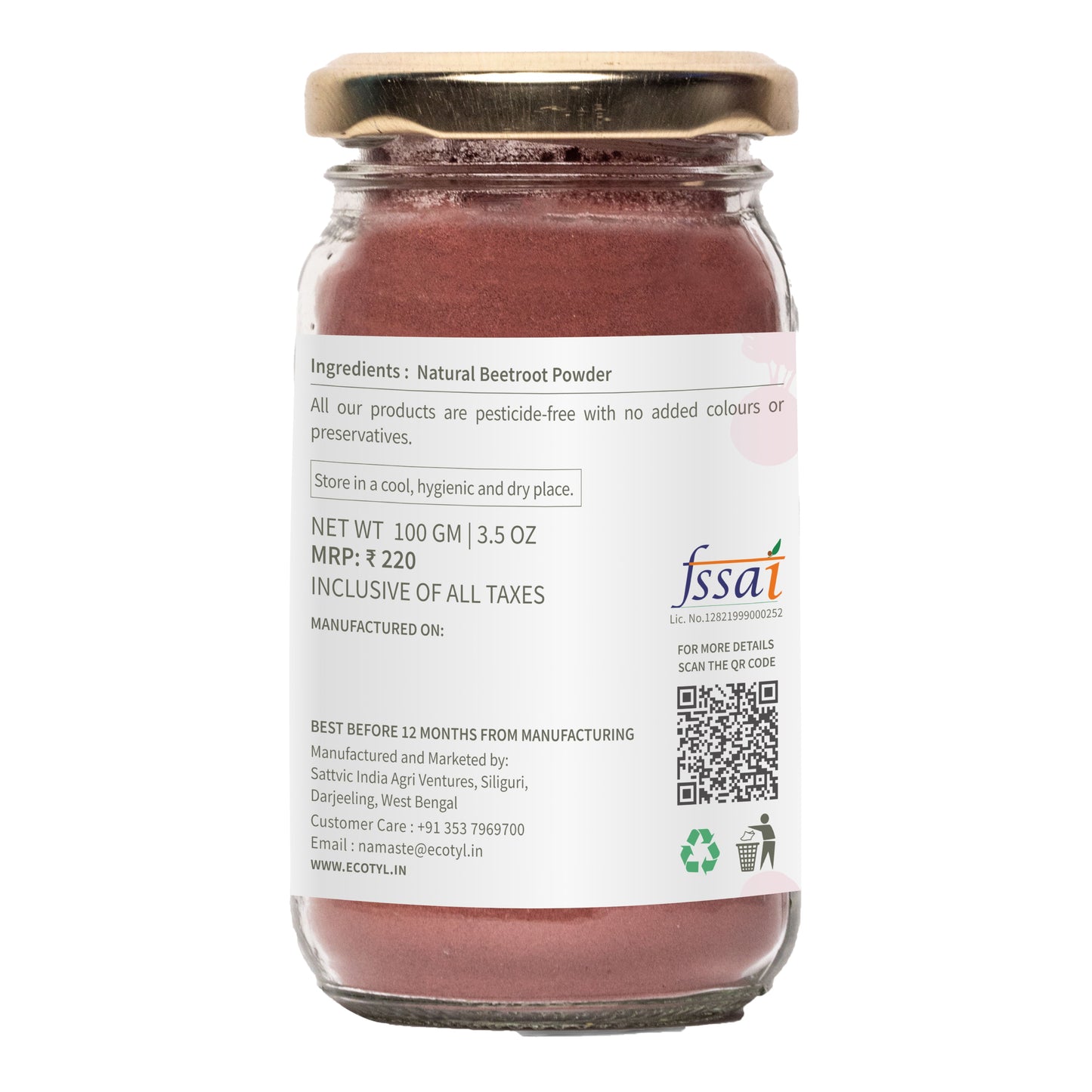 Ecotyl Beetroot Powder - 100gm