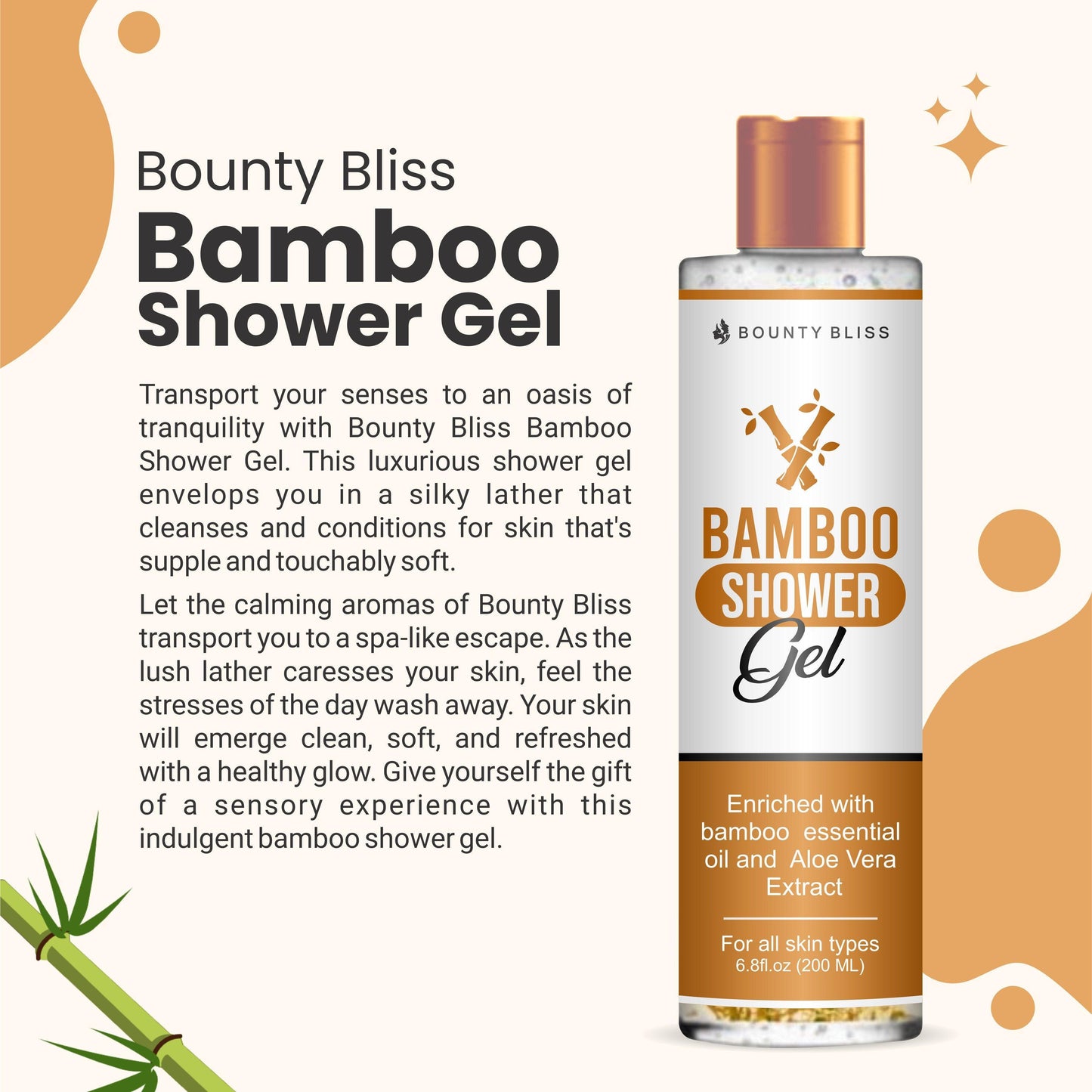 Bounty Bliss Bamboo Shower Gel - 200ml