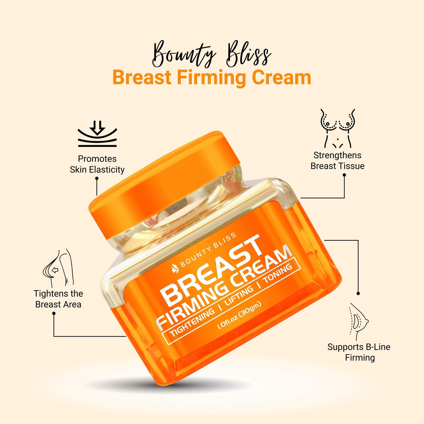Bounty Bliss Breast Firming Cream Natural Breast Enhancement Bust Lift - 30gm
