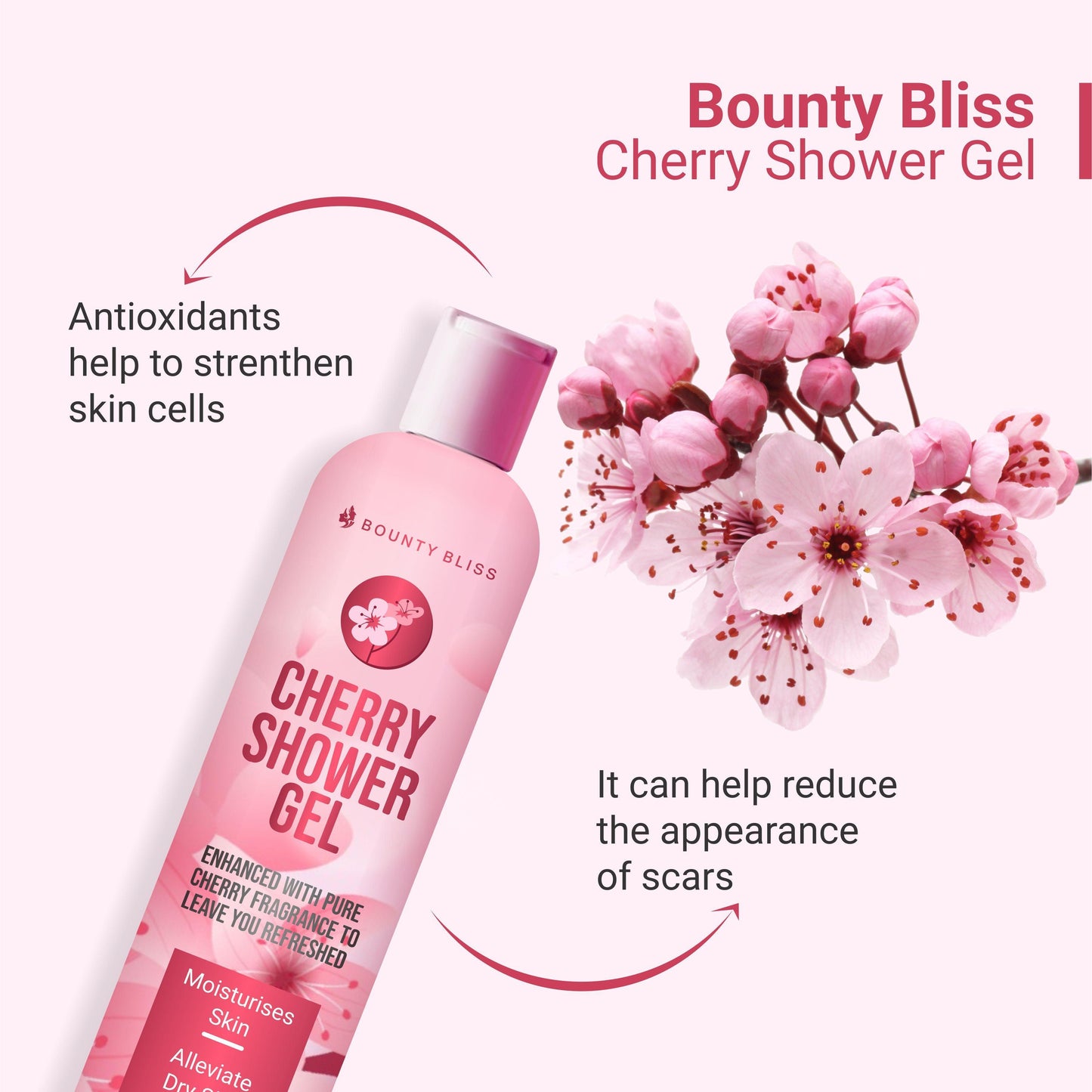 Bounty Bliss Cherry Shower Gel Moisturizing Body Wash - 200ml
