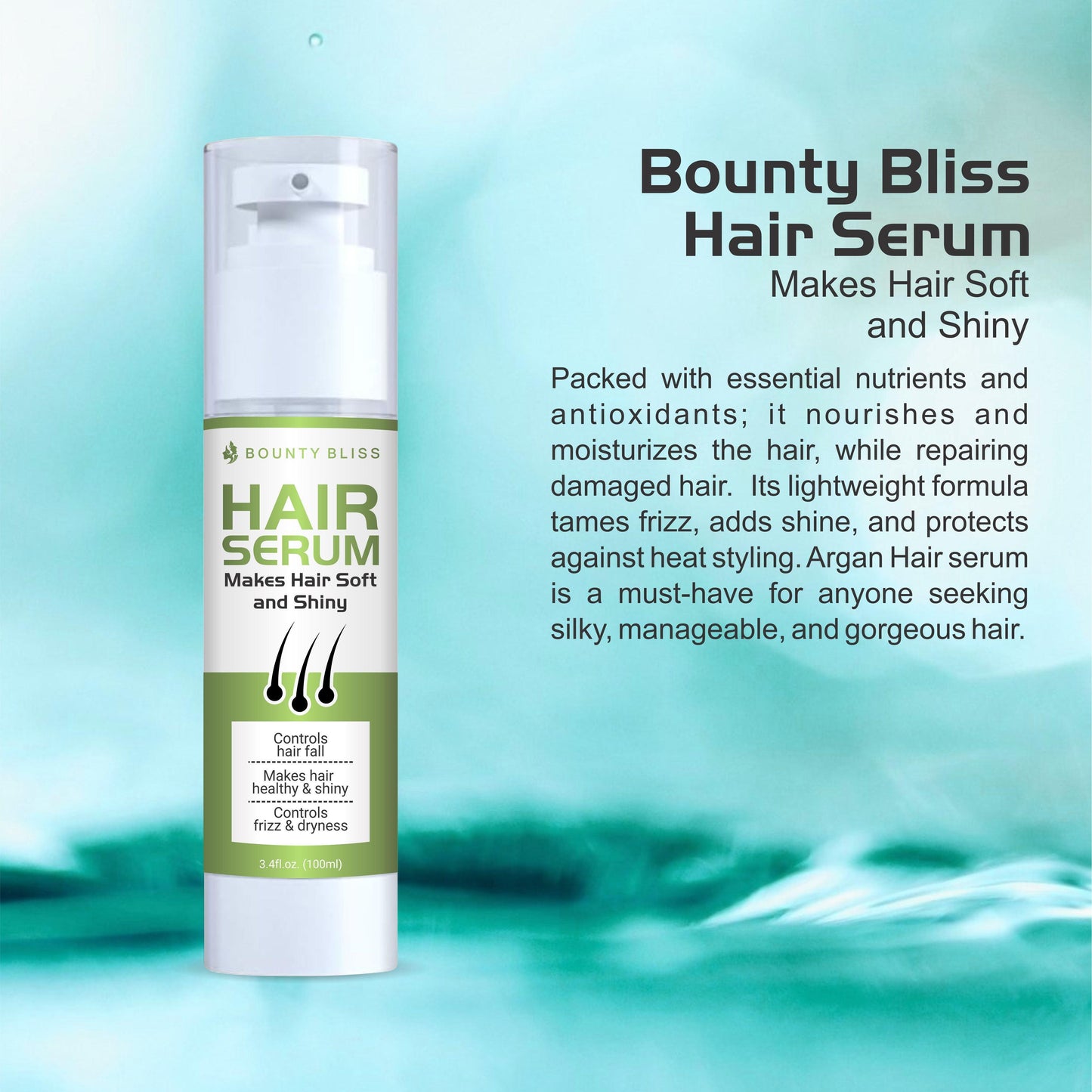 Bounty Bliss Hair Serum – Protection and Shine, For Dry, Flyaway & Frizzy Hair - 100ml