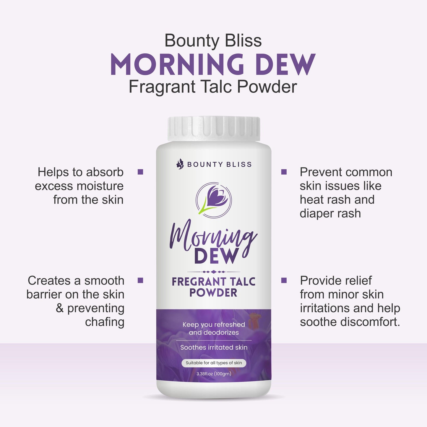 Bounty Bliss Morning Dew Talc Powder Talcum Powder - 100gm