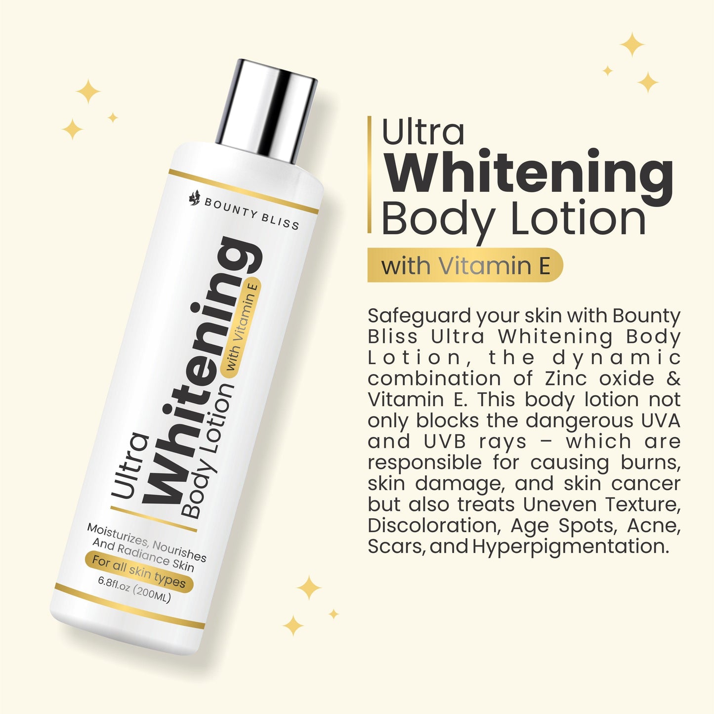 Bounty Bliss Ultra Whitening Body Lotion Repairs Skin Barrier Nourishes For Men & women - 200ml