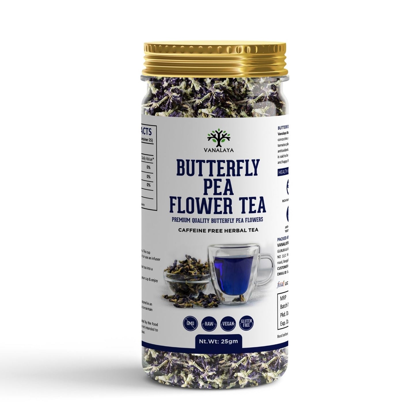 Vanalaya Butterfly Pea Flower Tea - 25gm