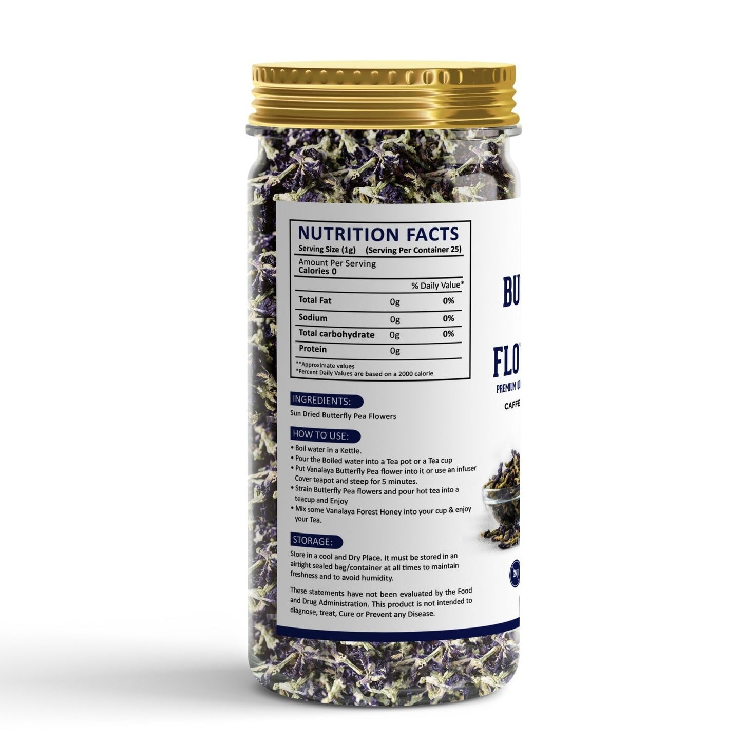 Vanalaya Butterfly Pea Flower Tea - 25gm