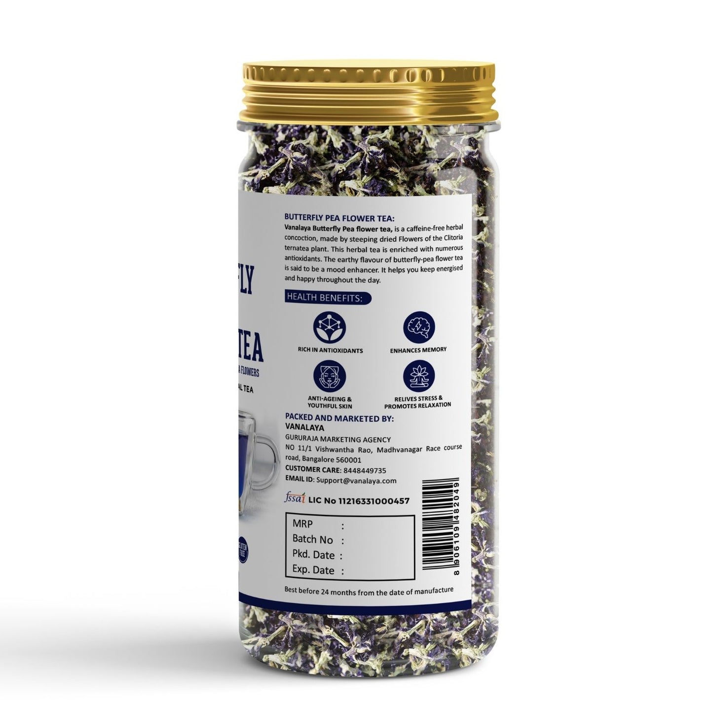 Vanalaya Butterfly Pea Flower Tea - 25gm