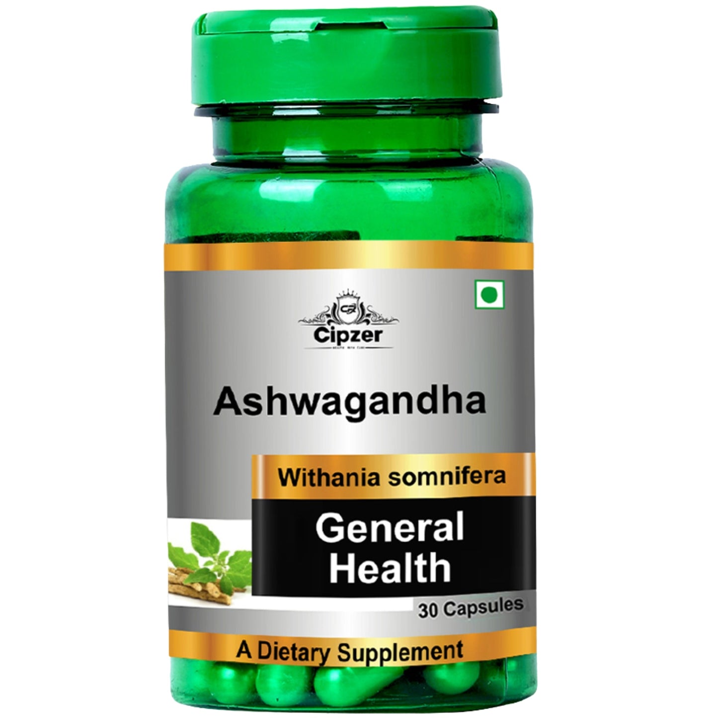 Cipzer Ashwagandha Capsules | Stress Relief, Immunity Boost, Stamina, Energy & Vitality Support