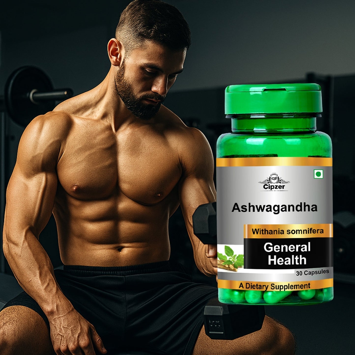 Cipzer Ashwagandha Capsules | Stress Relief, Immunity Boost, Stamina, Energy & Vitality Support