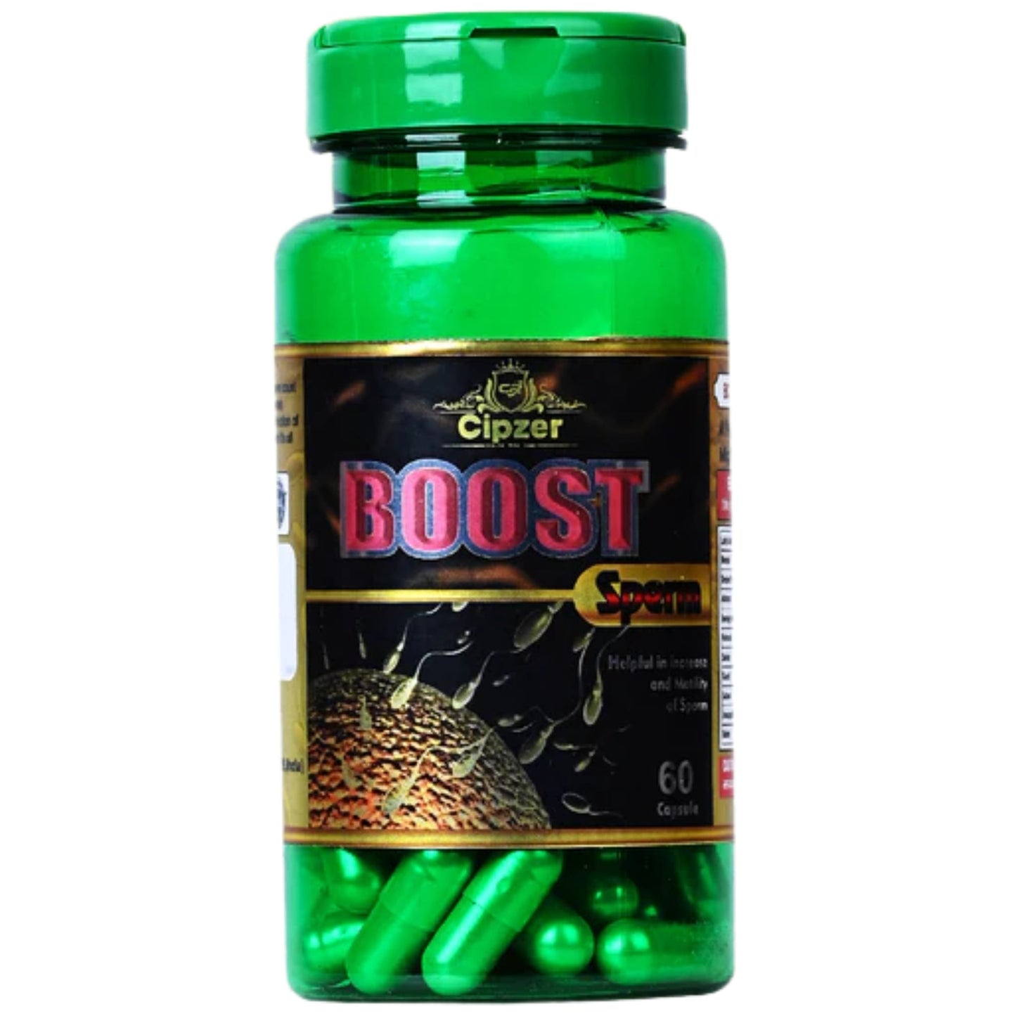 Cipzer Boost Sperm Capsule - 60 Capsules | Useful In Increasing The Sperm Count & Sperm Quality
