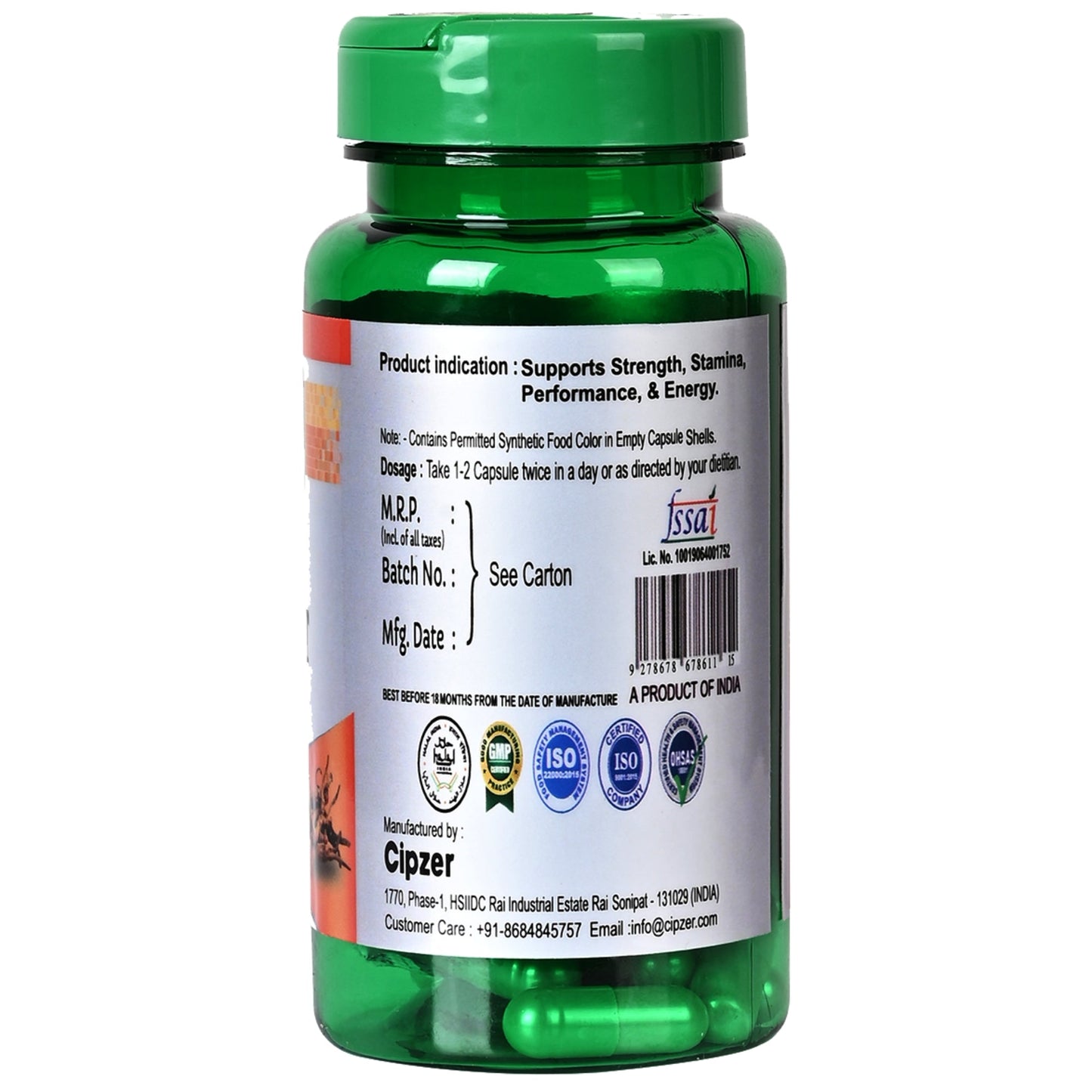 Cipzer Caterpillar Keeda Jadi 10 Capsules | Natural Energy, Stamina, Immunity & Strength Enhancer