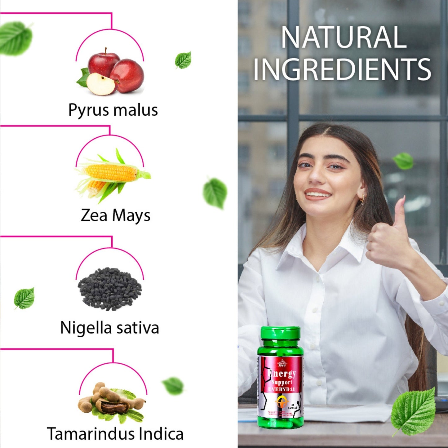 Cipzer Energy Support Everyday 60 Capsules | Daily Herbal Formula For Stamina, Vitality & Immunity