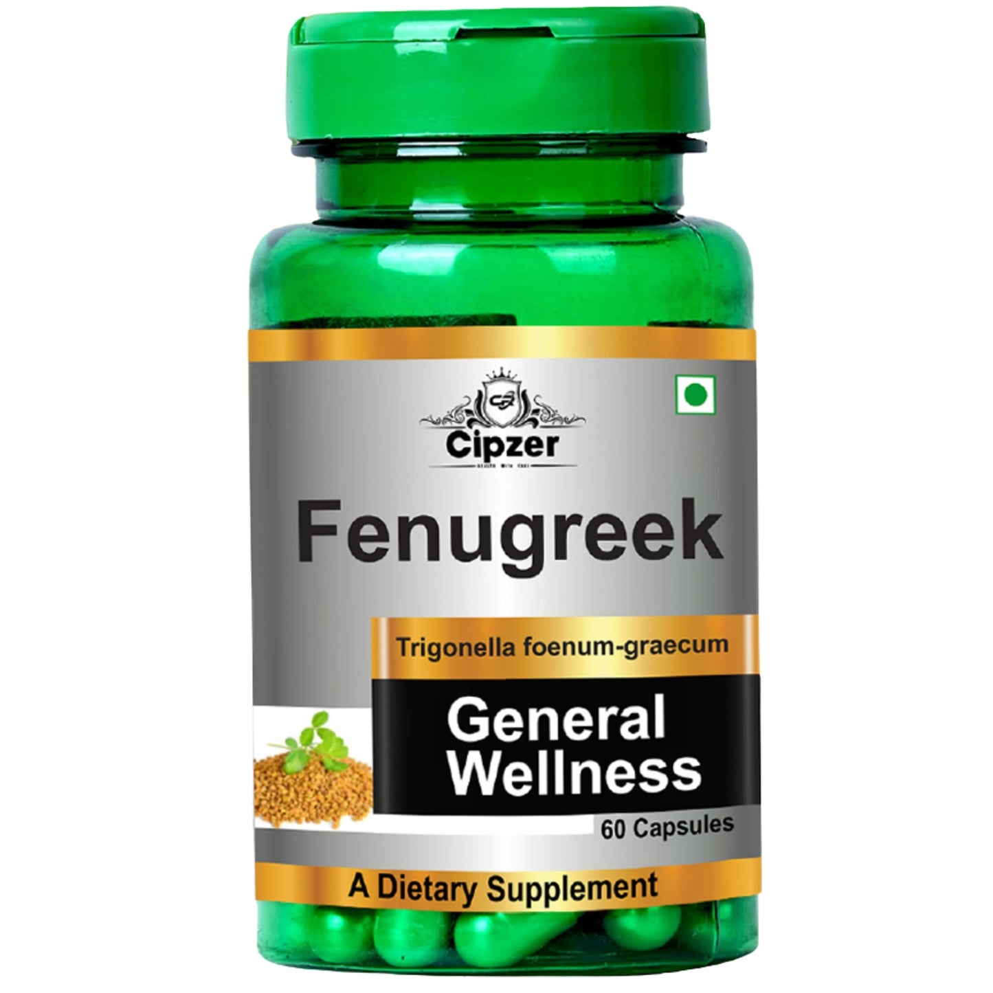 Cipzer Fenugreek Capsules | Herbal Support for Digestion, Lactation, Blood Sugar & Heart Health
