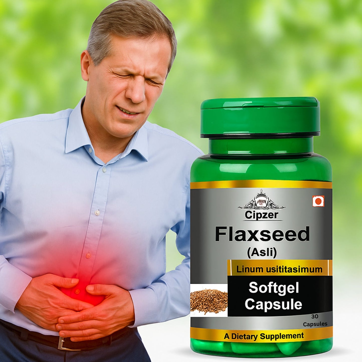 Cipzer Flaxseed Capsules | Omega 3 Rich Support for Heart, Digestion, Skin, Hair & Weight Balance