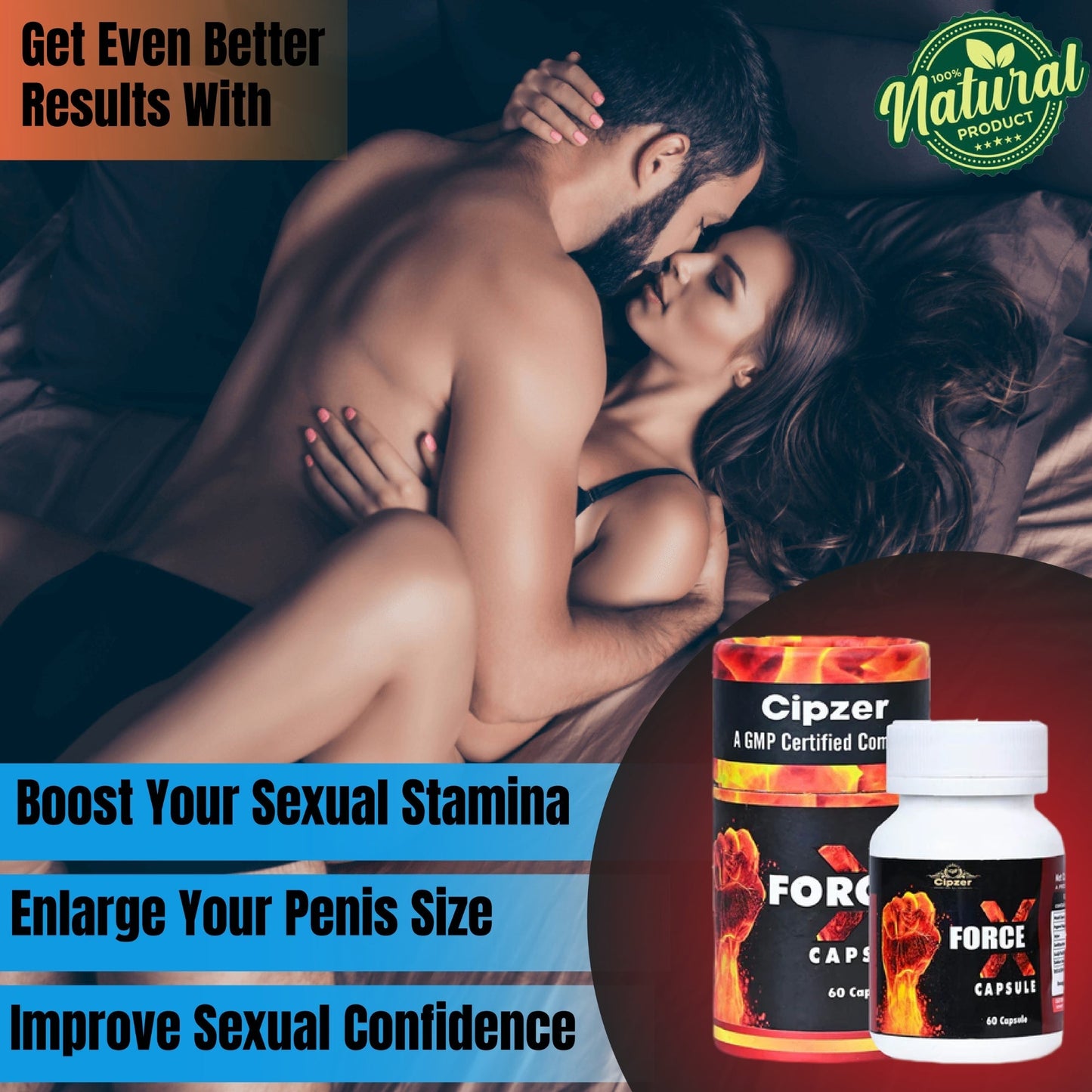 Cipzer Force X 60 Capsules | Boost Stamina, Enhance Sex Drive, Performance & Premature Ejaculation