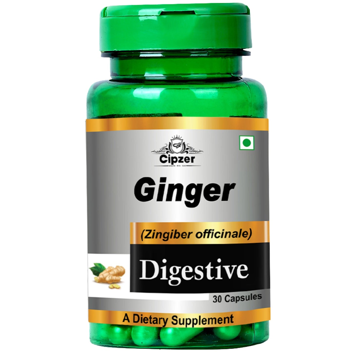 Cipzer Ginger Capsules | Natural Digestive Support, Anti-Inflammatory, Nausea & Immunity Care