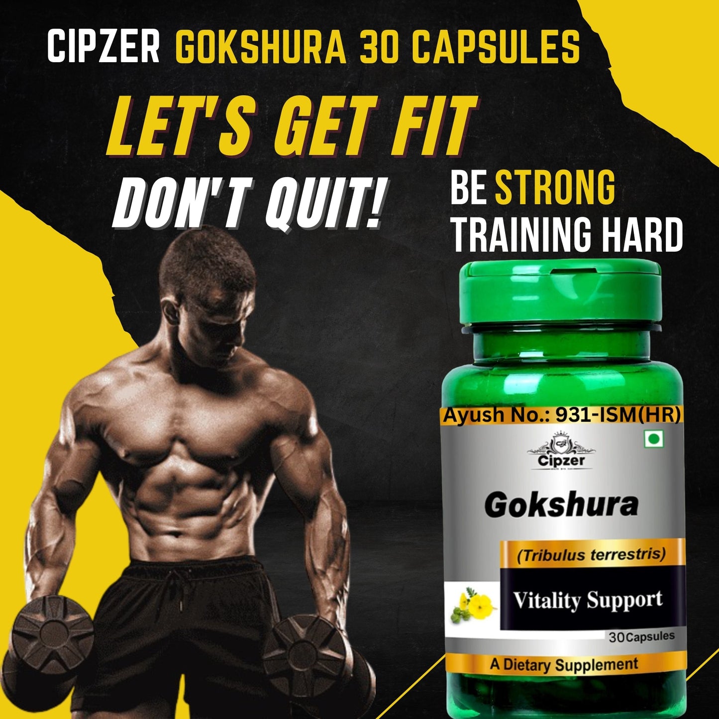 Cipzer Gokshura Capsules | Boosts Strength, Stamina, Libido, Urinary & Reproductive Health