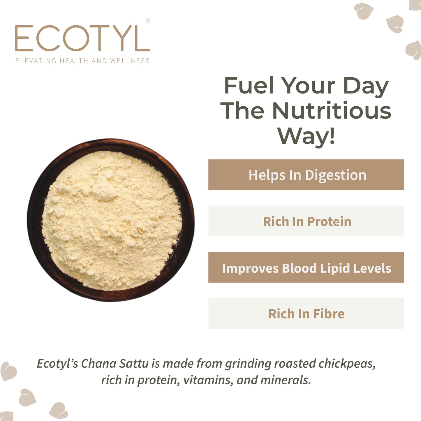 Ecotyl Chana Sattu Powder Powder - 400gm